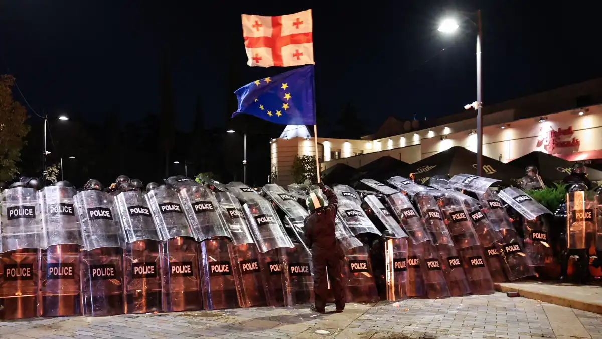 جانب من الاحتجاجات في جورجيا