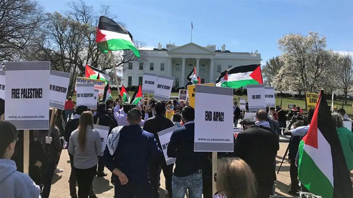 يهود يتظاهرون أمام البيت الأبيض ضد قرار ترامب بشأن الجولان