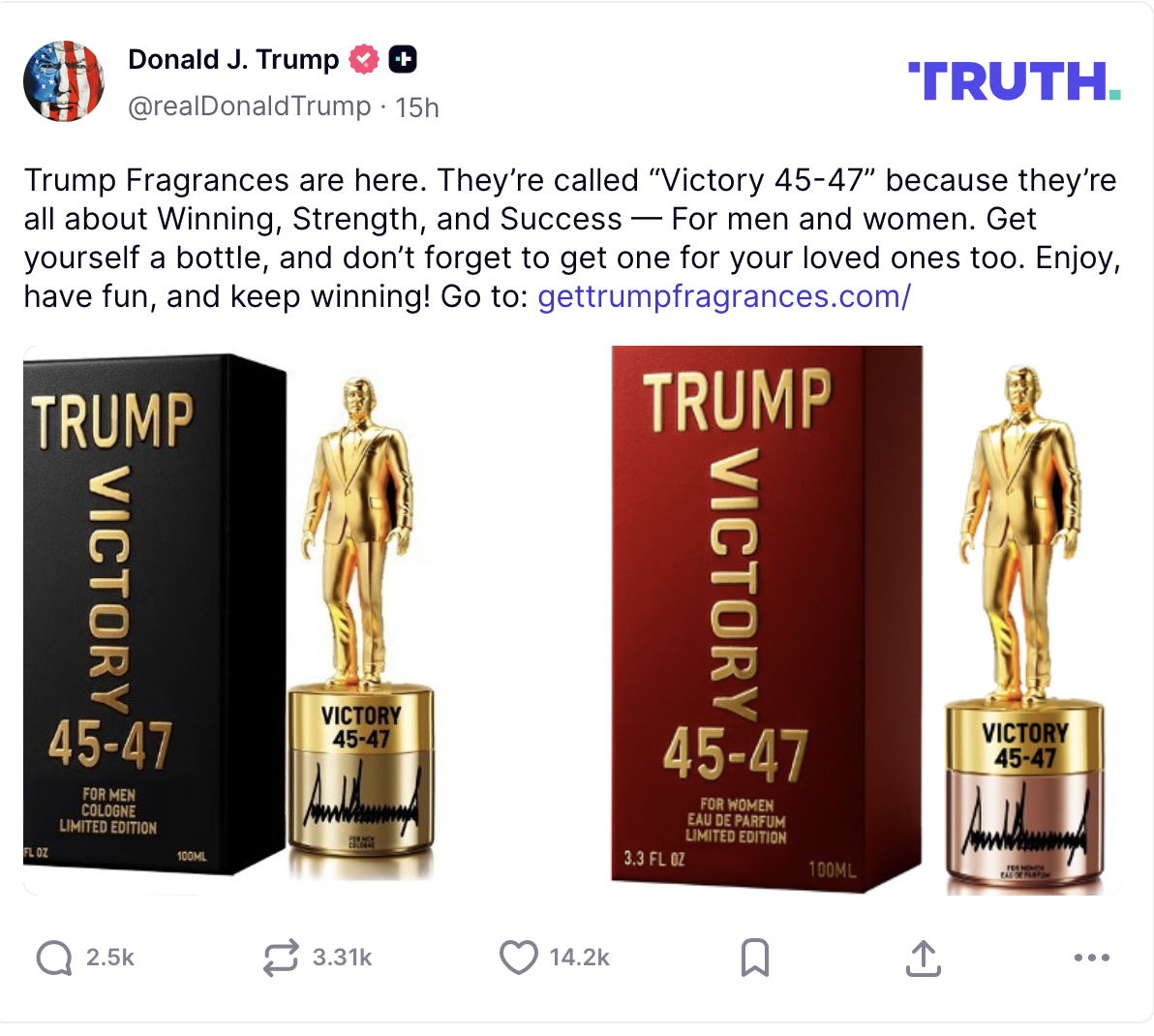 منشور ترامب للعطور