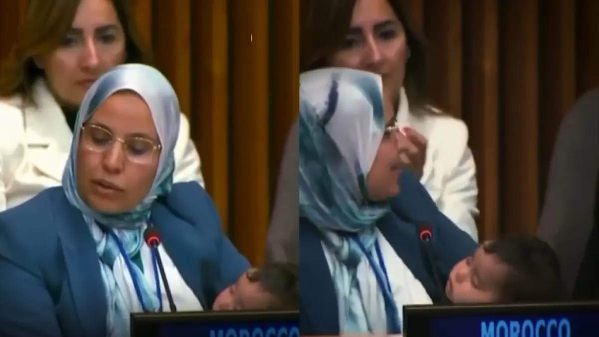 خطفت الأضواء.. برلمانية مغربية تلقي كلمة في الأمم المتحدة حاملة رضيعها