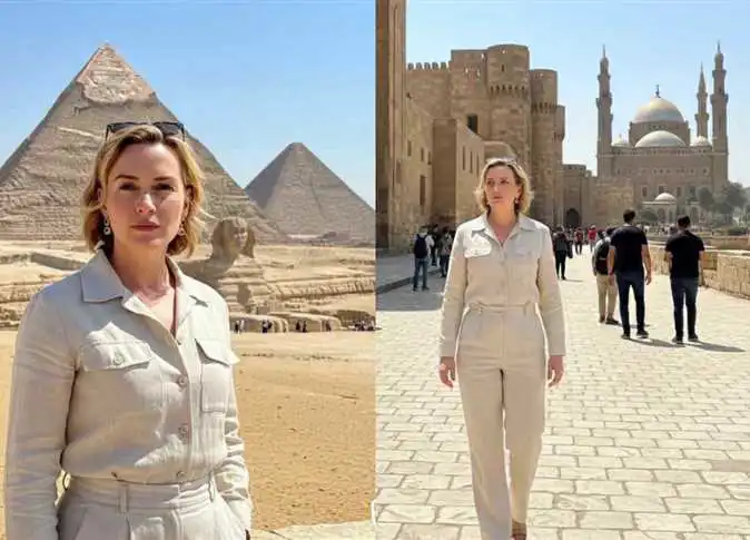 من الصور التي ادعت زيارة كيت وينسلت للأهرامات
