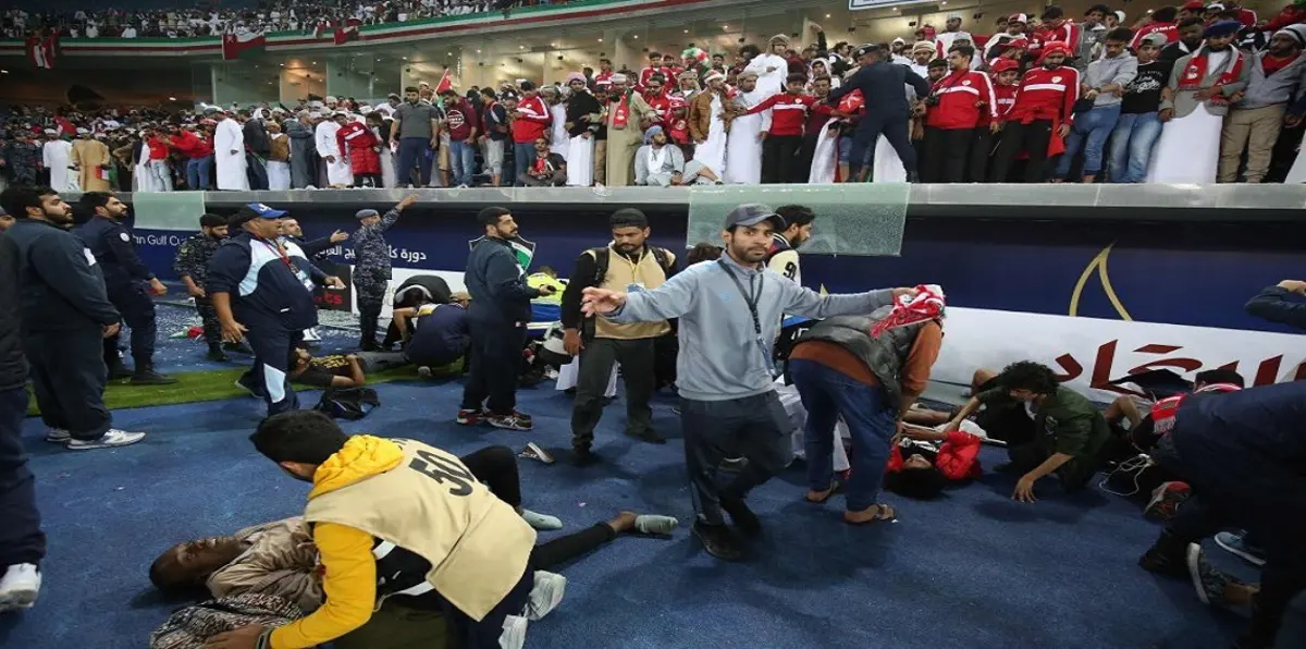 وزير صحة عُمان يوضح حالة المشجعين بعد حادث انهيار الحاجز الزجاجي بنهائي كأس الخليج (فيديو)‎