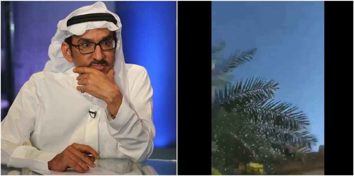 بالفيديو.. شظايا صاروخ الرياض تسقط بمنزل الفنان عبدالله السدحان