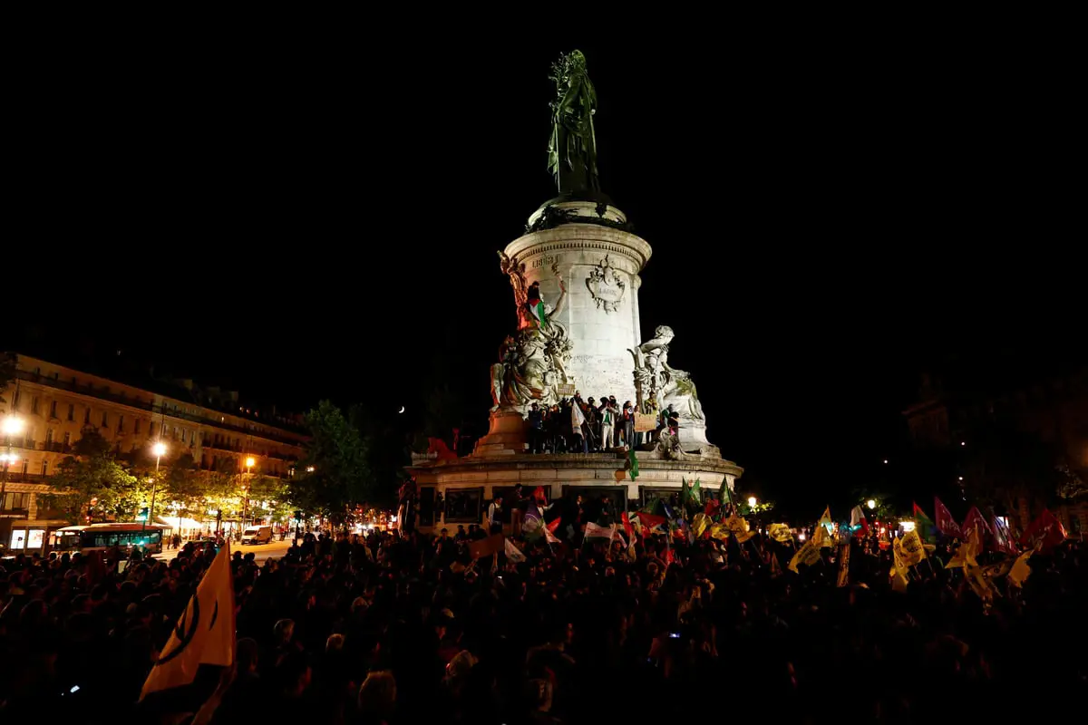 تظاهرات وسط باريس بعد فوز اليمين المتطرف بالانتخابات الأوروبية (صور)