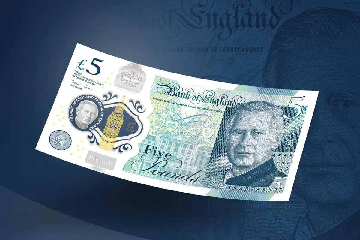 بريطانيا تبدأ تداول أوراق نقدية تحمل صورة الملك تشارلز‎