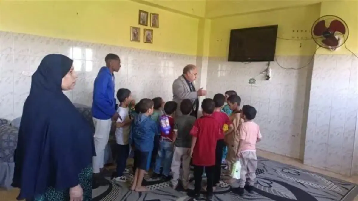 صورة للأطفال بعد انتهاء الحريق