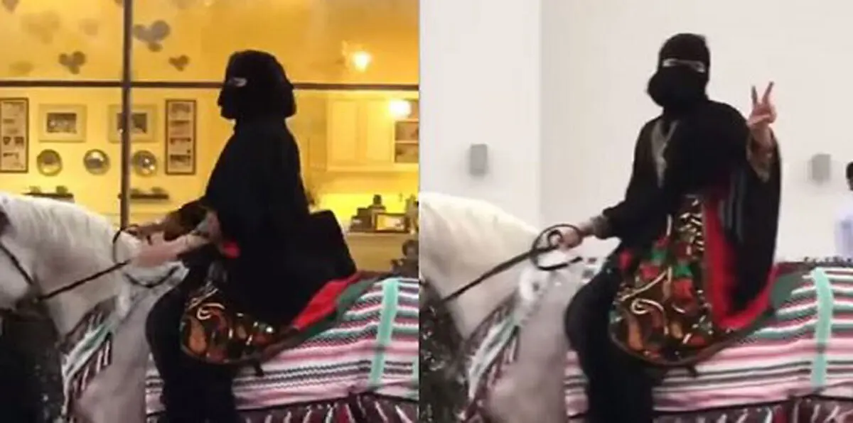 بالفيديو.. فتاة "خليجية" تركب الخيل وتتجول في مكان عام