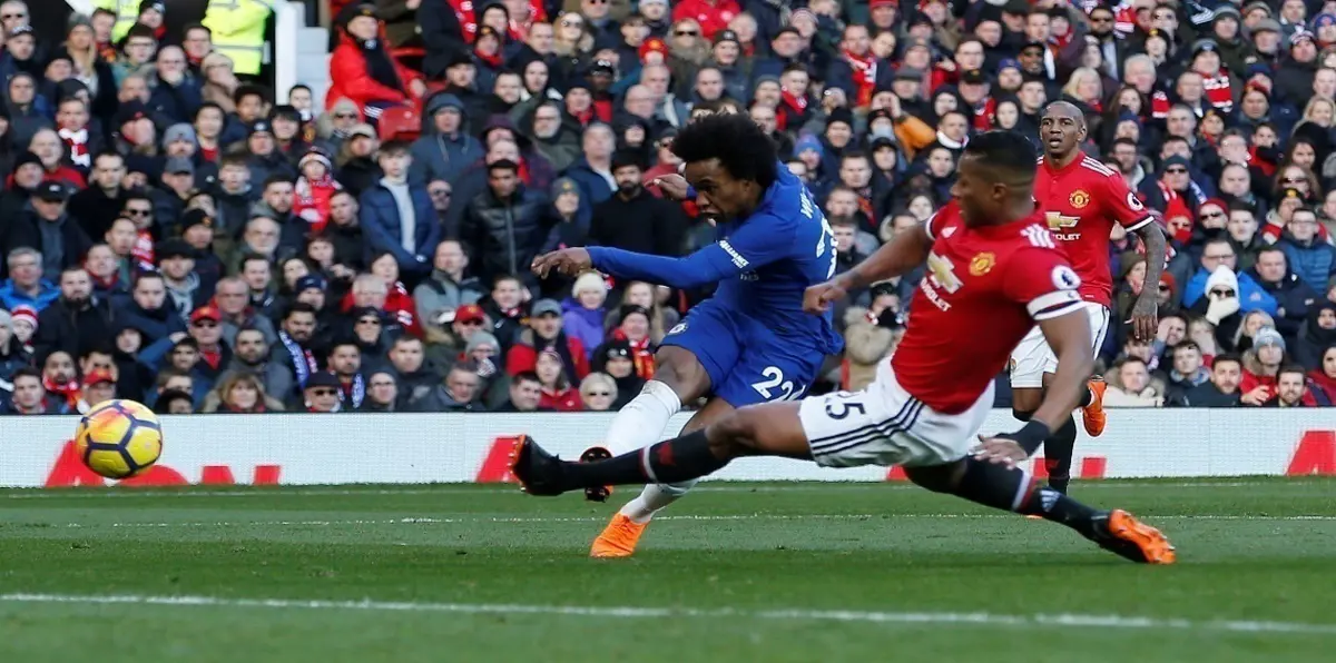 أهداف مباراة مانشستر يونايتد وتشيلسي.. ويليان يفجر شباك دي خيا ولوكاكو يتعادل (فيديو)