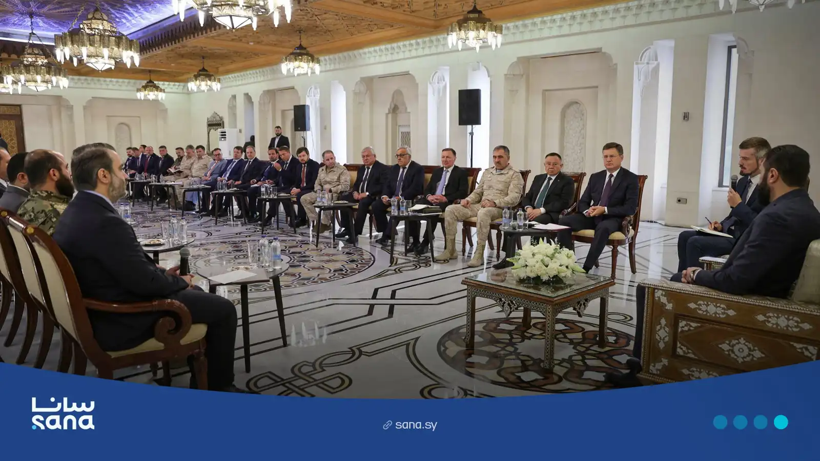 حانب من زيارة الوفد الروسي إلى دمشق