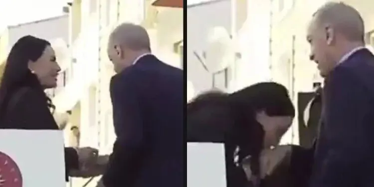 النائبة تقبل يد أردوغان