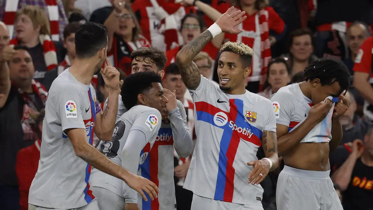 ترتيب الدوري الإسباني: برشلونة يفلت من كمين بيلباو ويطير بالصدارة 