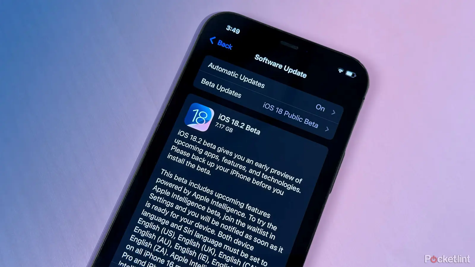 تحديث IOS 18.2