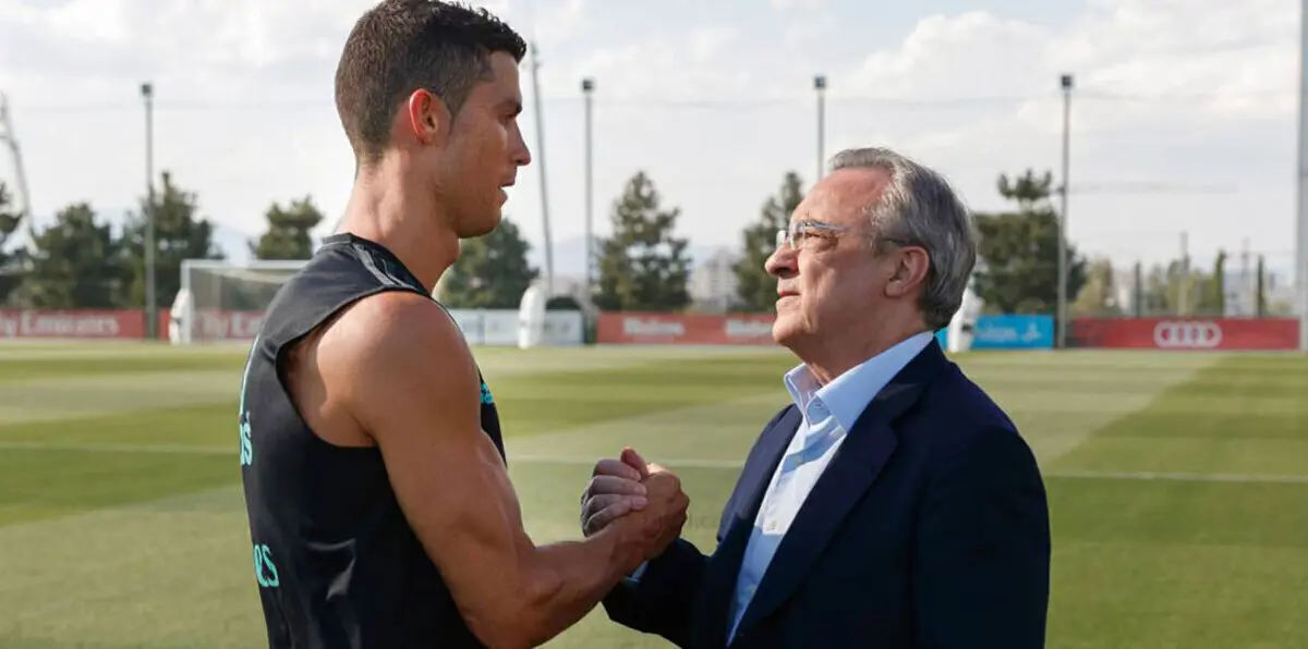 ما سر لقاء كريستيانو رونالدو وفلورنتينو بيريز في تدريبات ريال مدريد؟