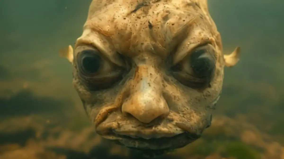 حقيقة العثور على أسماك بوجوه بشرية (فيديو)