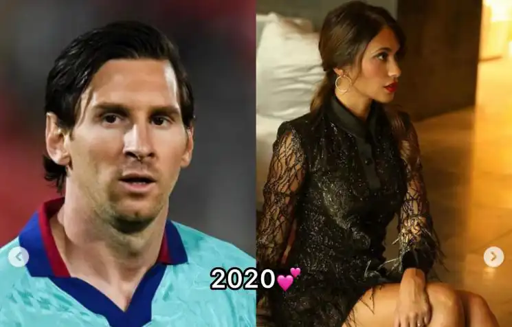 ليونيل ميسي وزوجته أنتونيلا