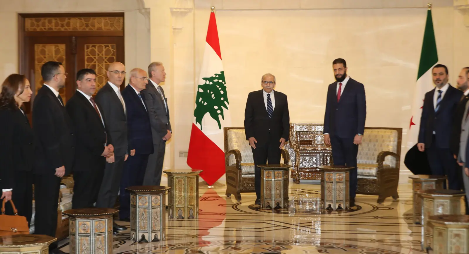 استقبال الرئيس السوري لرئيس وزراء لبنان