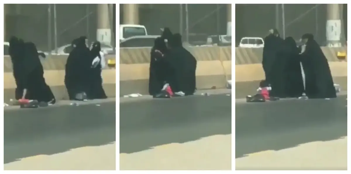 بالفيديو.. معركة شرسة بين متسولات في السعودية