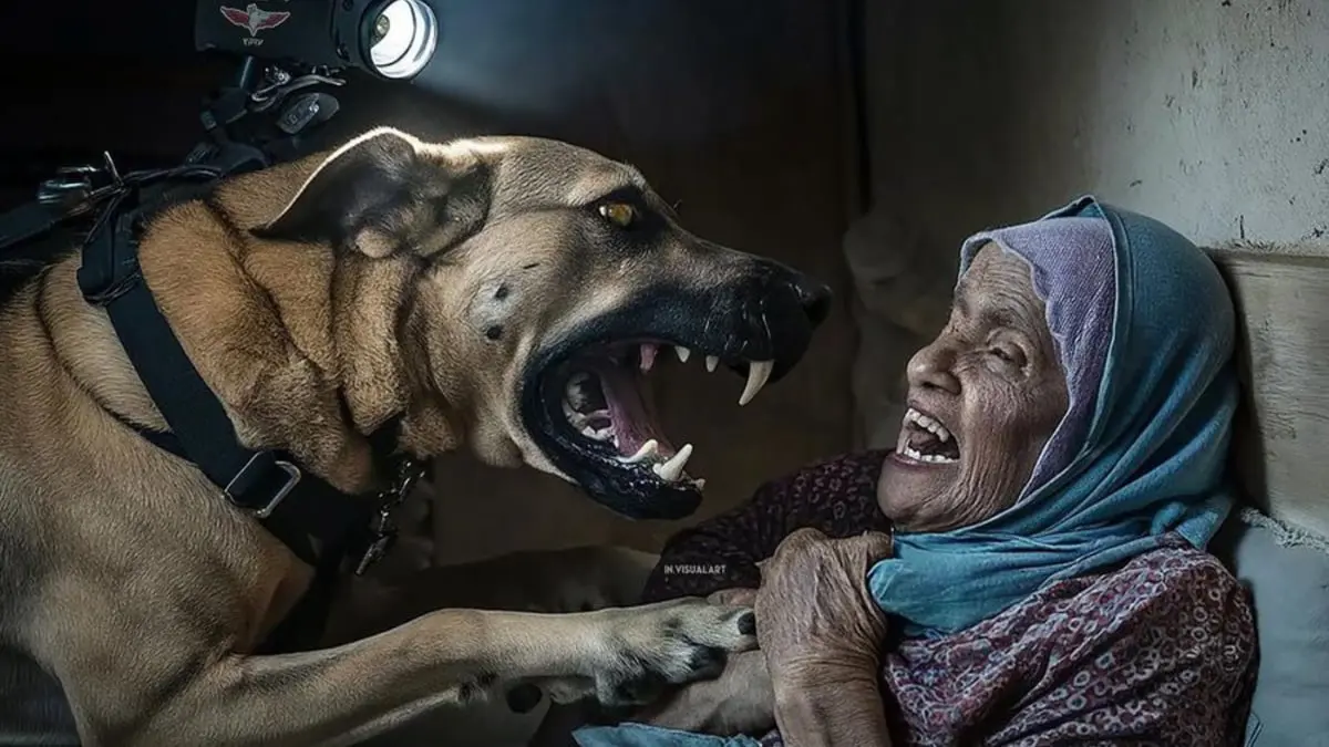 العجوز والكلب.. صورة من غزة تغزو مواقع التواصل 
