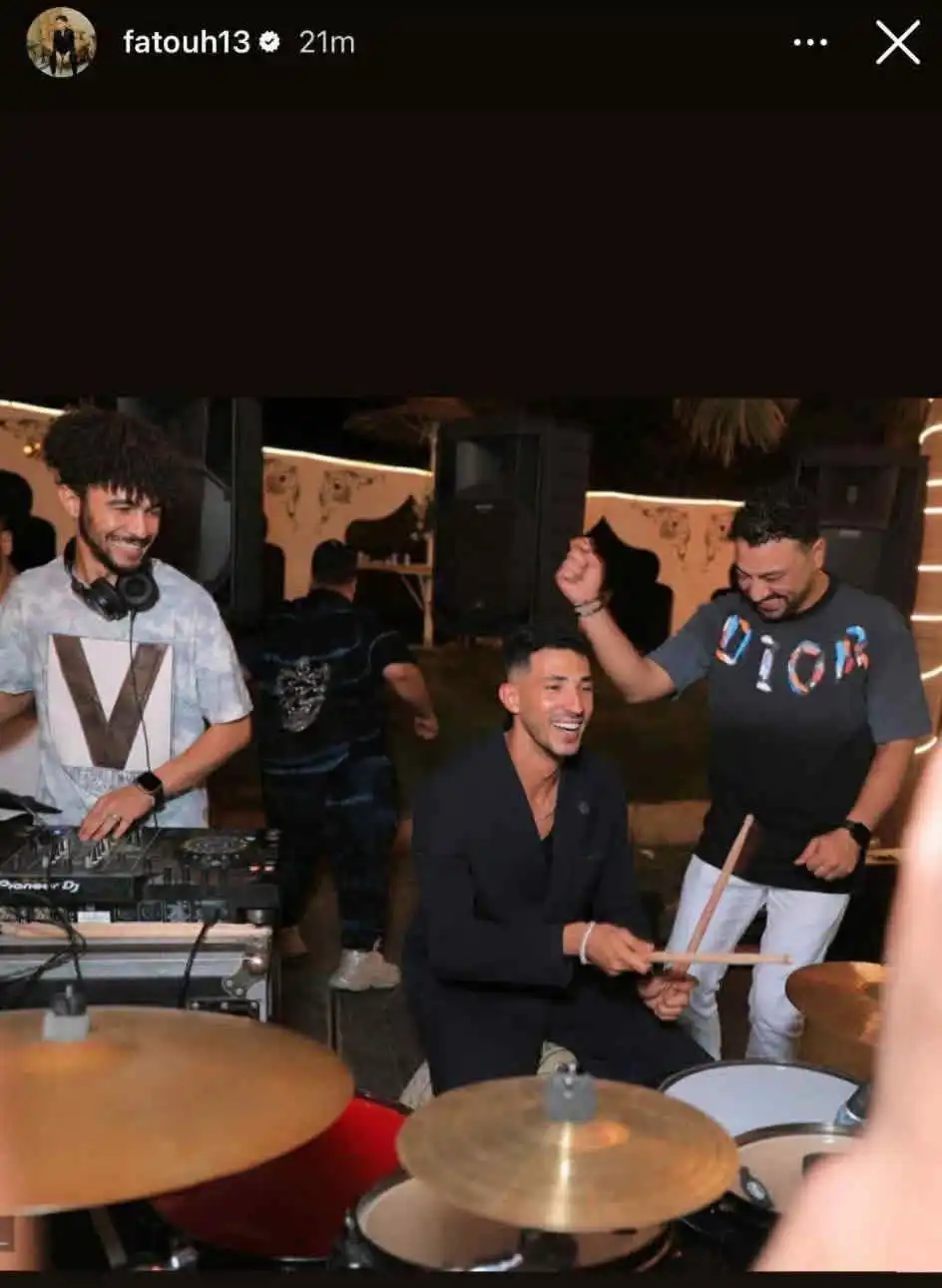 أحمد فتوح لاعب الزمالك في حفل موسيقي