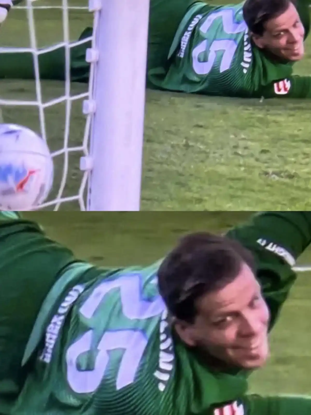 فيوتشك تشيزني حارس برشلونة أثناء الهدف الثالث