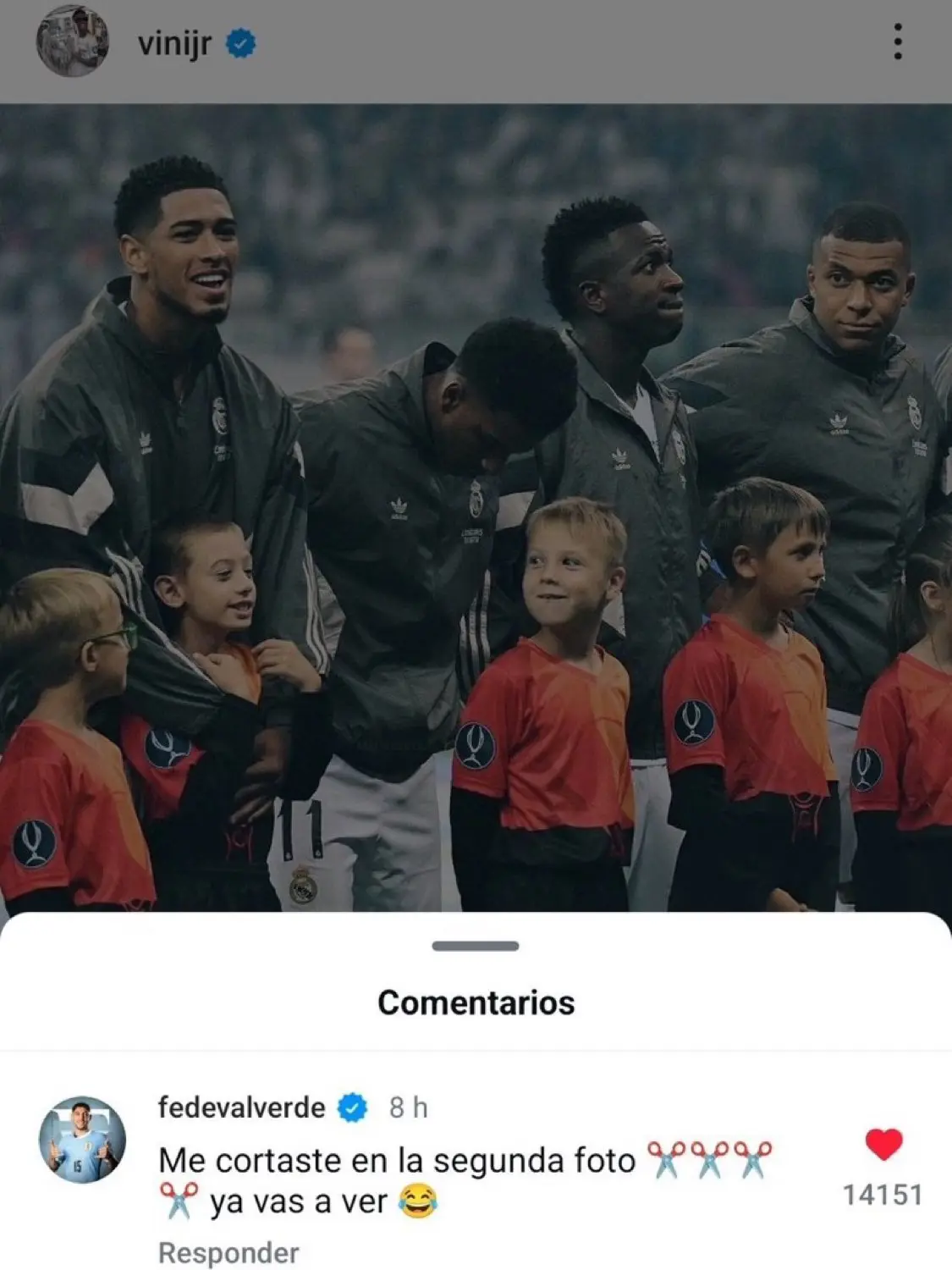 تعليق فالفيردي على صورة فينيسيوس جونيور