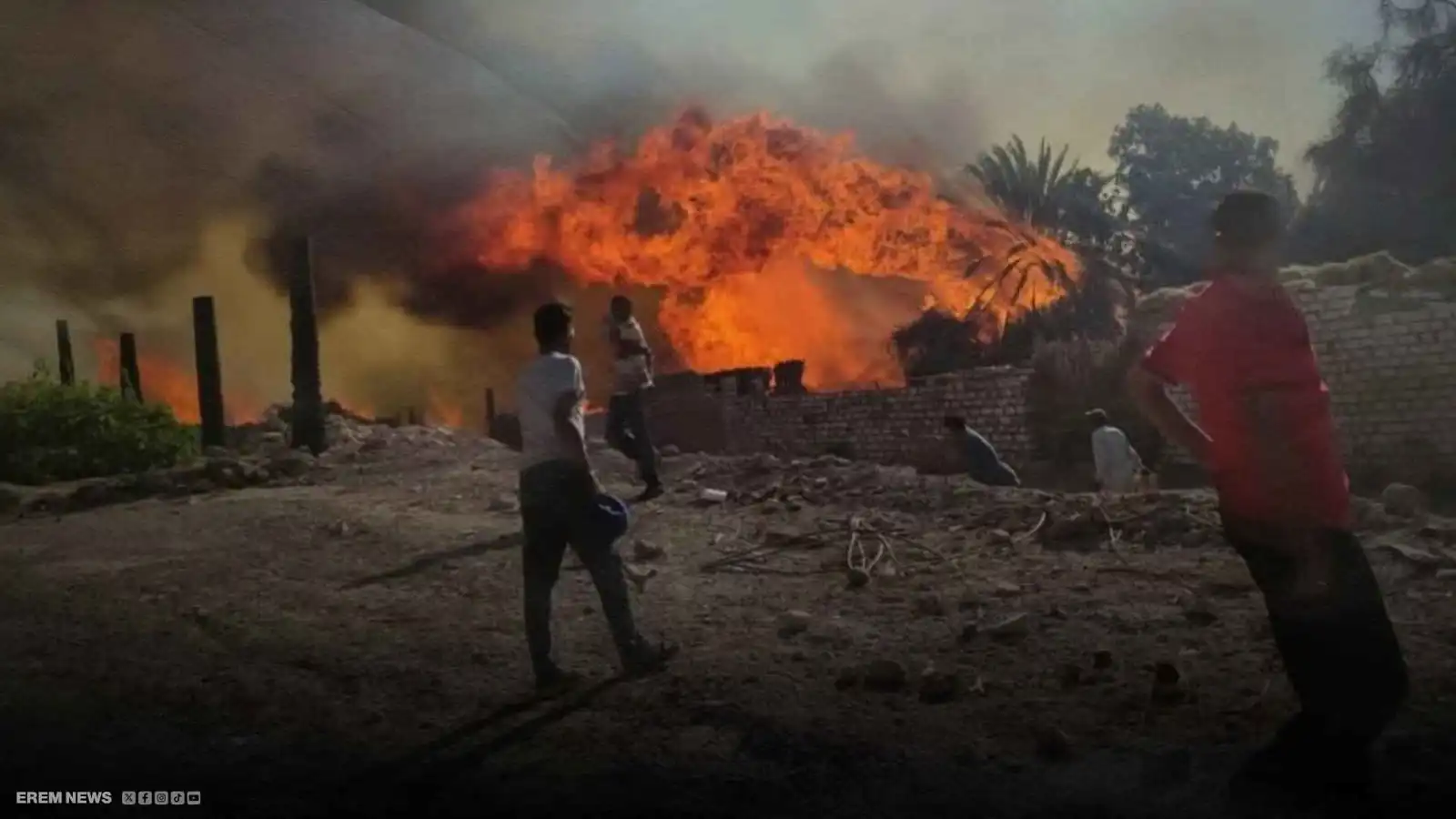 حريق في قرية برخيل 