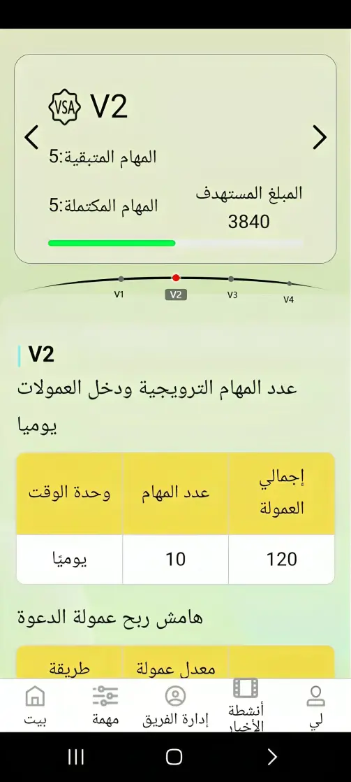 سكرين من تطبيق VSA