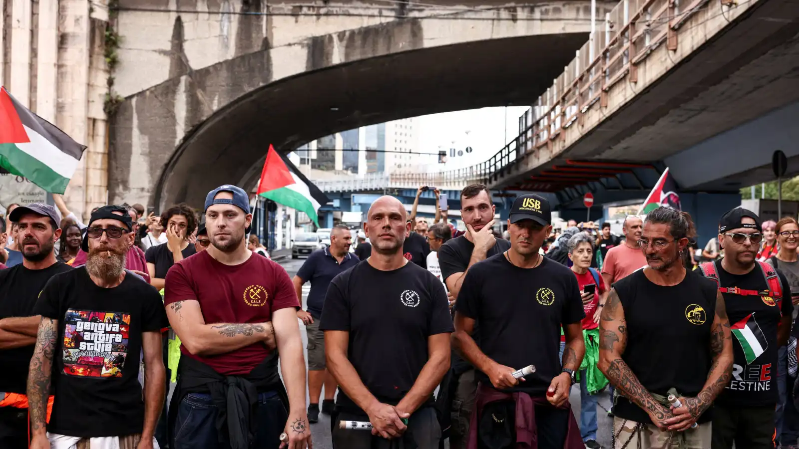احتجاجات جنوة بإيطاليا ضد حرب غزة