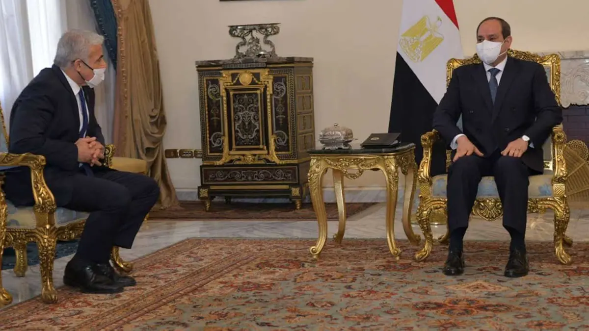 خلال لقاء لابيد.. السيسي: مصر تواصل الجهود لإعمار غزة والدفع لحل الدولتين