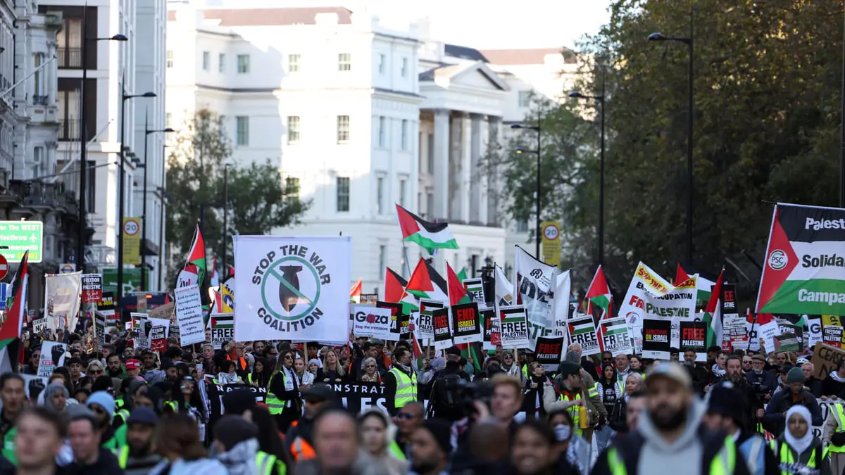 مظاهرات كبيرة في عواصم أوروبية تطالب بوقف الحرب على غزة