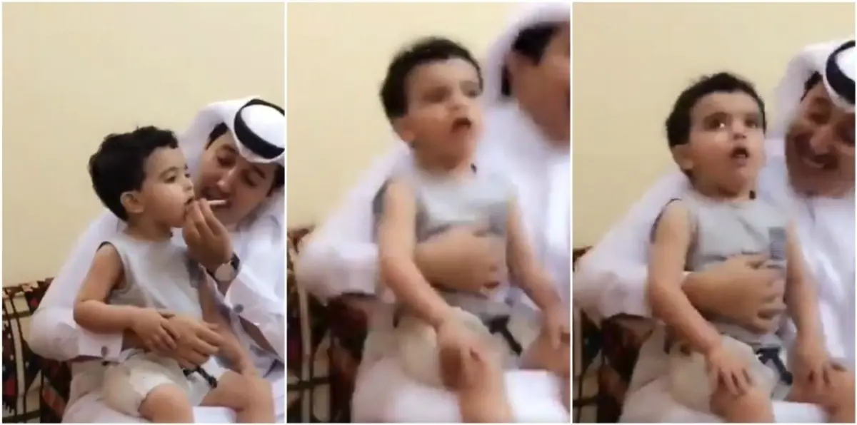 السعودية.. القبض على بطل مقطع إجبار طفل على التدخين (فيديو)