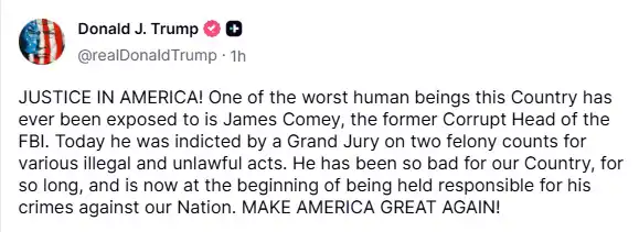 تدوينة ترامب عن جيمس كومي