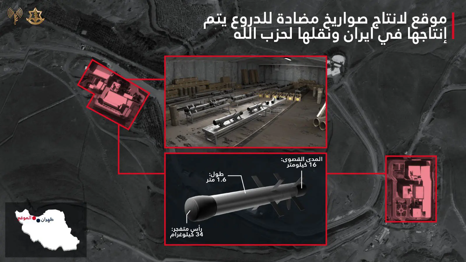 موقع إنتاج الصواريخ المضادة للدروع في إيران