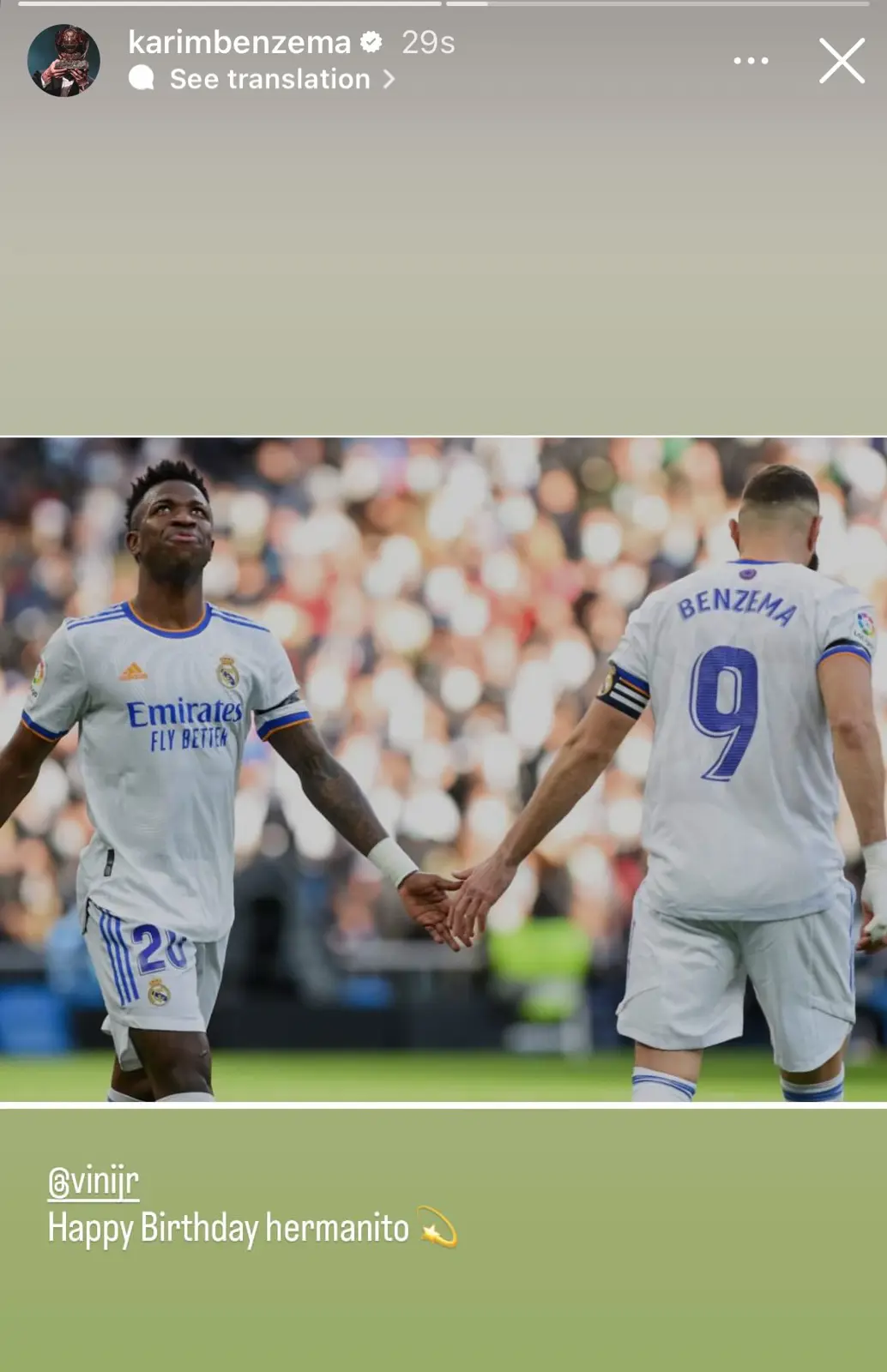 رسالة بنزيما للاعب فينيسيوس 