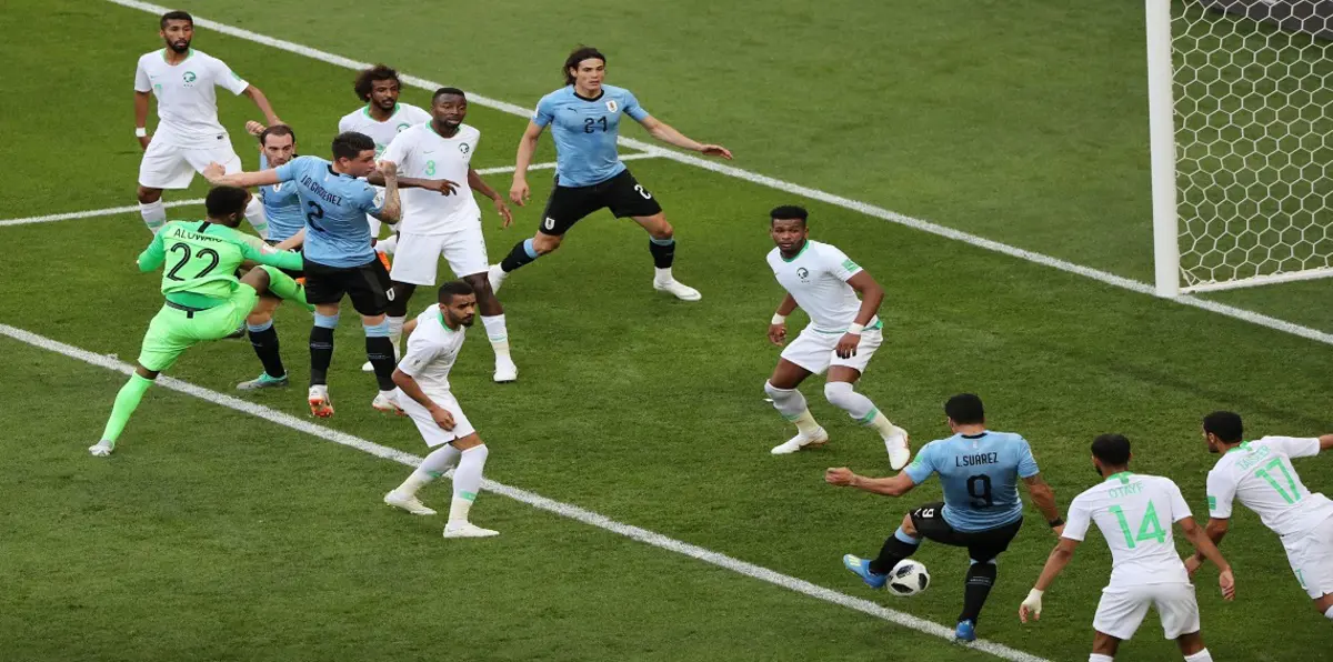هدف مباراة السعودية وأوروغواي.. لويس سواريز يفتتح التسجيل (فيديو)