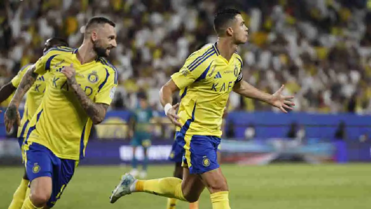 احتفال كريستيانو رونالدو بهدفه مع النصر