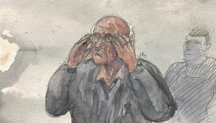 رسم تخطيطي لجويل لو سكوارنيك أثناء محاكمته