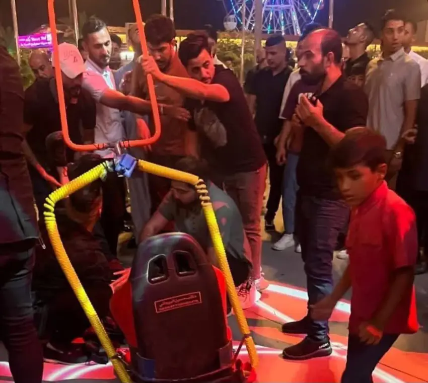 أثناء سقوط التلفريك في العراق