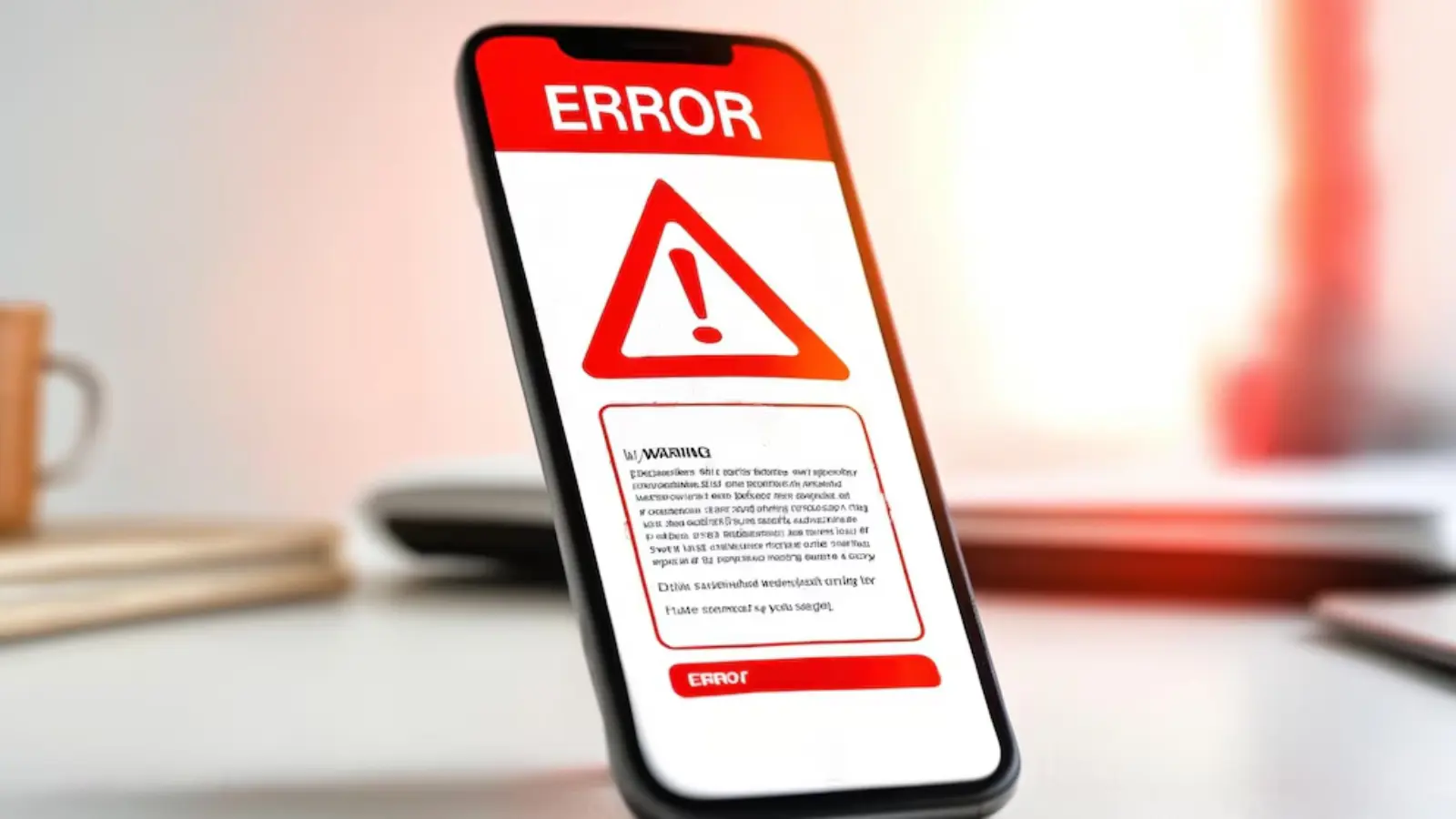إشارات تحذيرية على شاشة الهاتف 