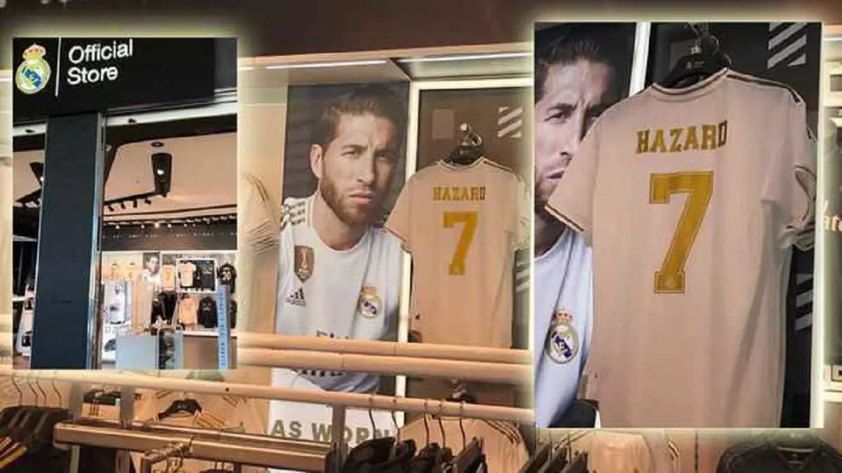 شاهد.. قميص إدين هازارد في متجر ريال مدريد الرسمي (صور)