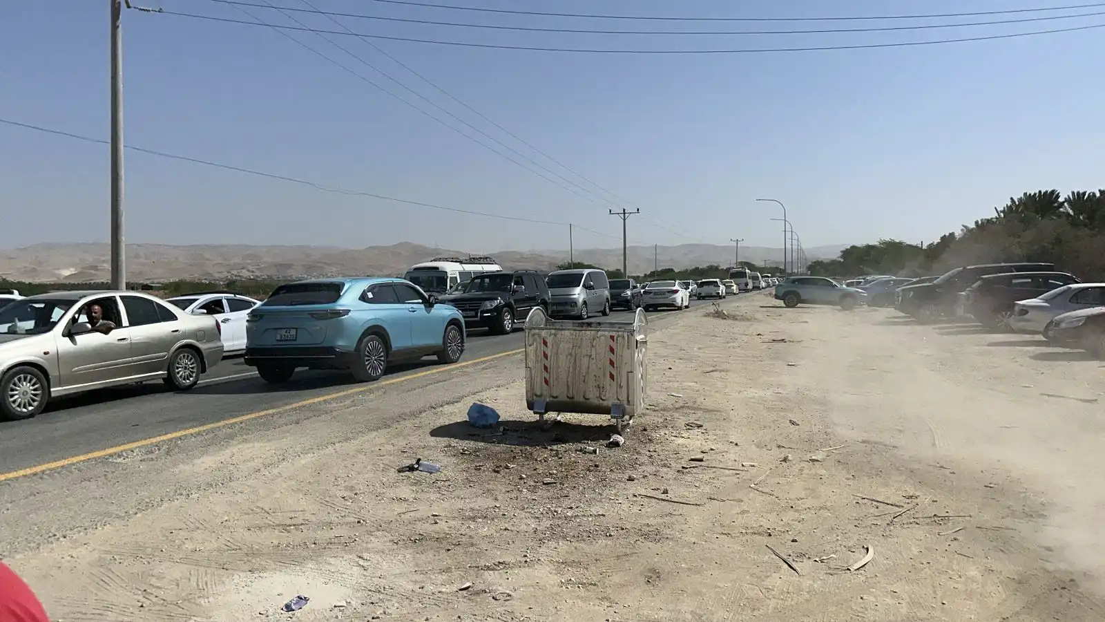 أزمة سير بالقرب من معبر الكرامة (اللنبي)