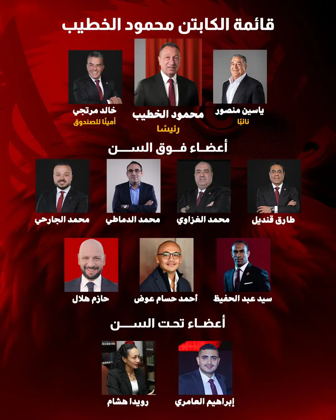 قائمة محمود الخطيب لانتخابات الأهلي