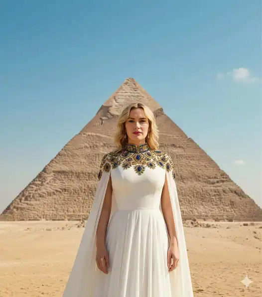 أحد الصور التي ادعت زيارة كيت وينسلت للأهرامات