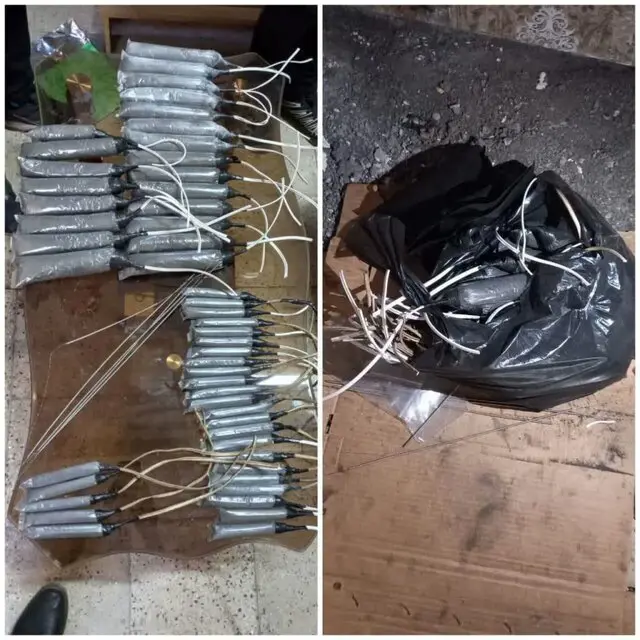 القنابل المضبوطة