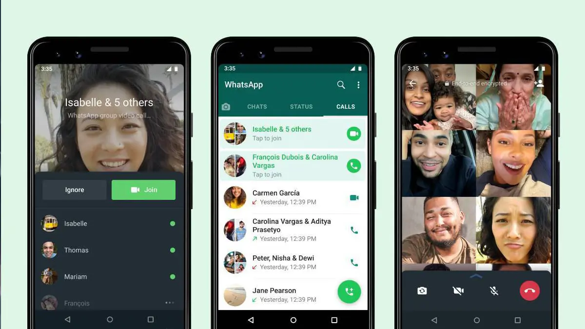 واتساب يطلق Joinable Calls للانضمام للمكالمات الجماعية الجارية