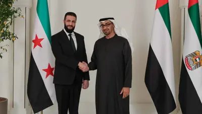 الشيخ محمد بن زايد في استقبال أحمد الشرع