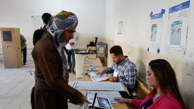 قاعة اقتراع في إقليم كردستان العراق