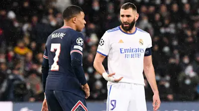 بنزيما ومبابي عندما كانا ضمن ريال مدريد وسان جيرمان