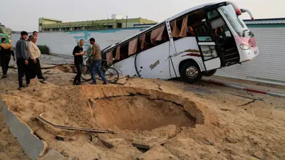 موقع الغارة الإسرائيلية في غزة الثلاثاء