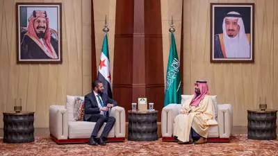 خلال لقاء الشرع وولي عهد السعودية